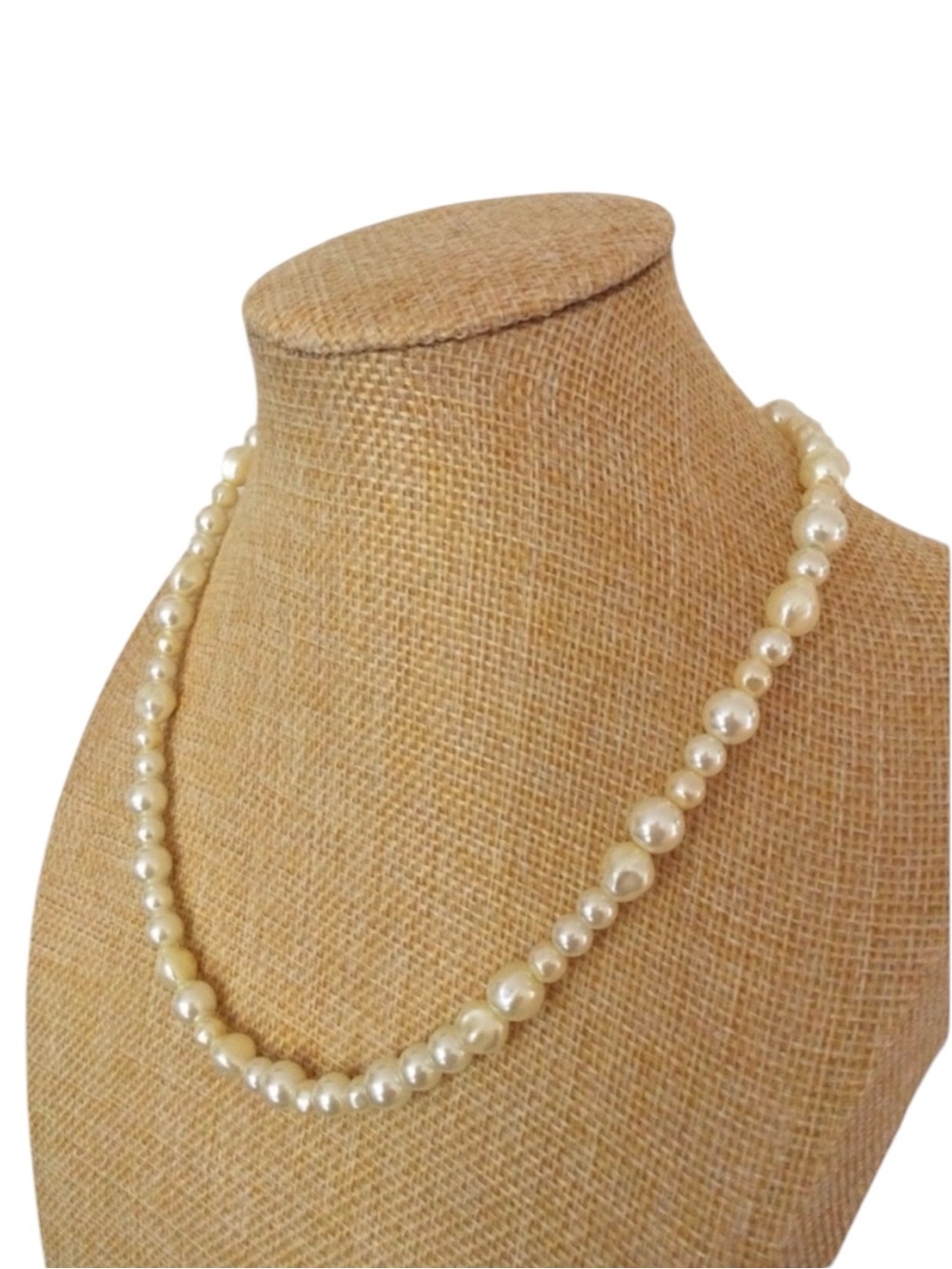 Vintage AVON SAC Silver-Tone Faux Baroque Pearl Necklace - Picture 11 of 15